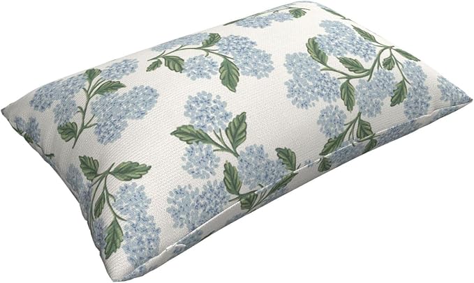 AEIOAE Spring Green Blue Hydrangea Flower Pillow Covers 12x20 Set of 2 | Floral Throw Pillows Case Summer Outdoor Seasonal Decorative Farmhouse Decor Cushion Covers for Home Sofa Bed Couch