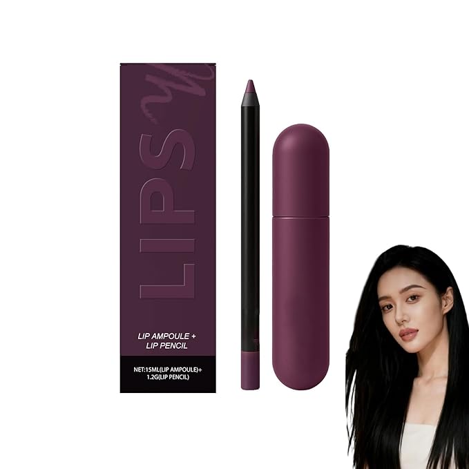 Color-Rich Lipampoules with Matching Lip Liner,Long-Lasting Moisturizing Lip Oil,Color & Care In Perfect Harmony, Glossy Lipstick And Lip Liner Set, for Womens (#06)