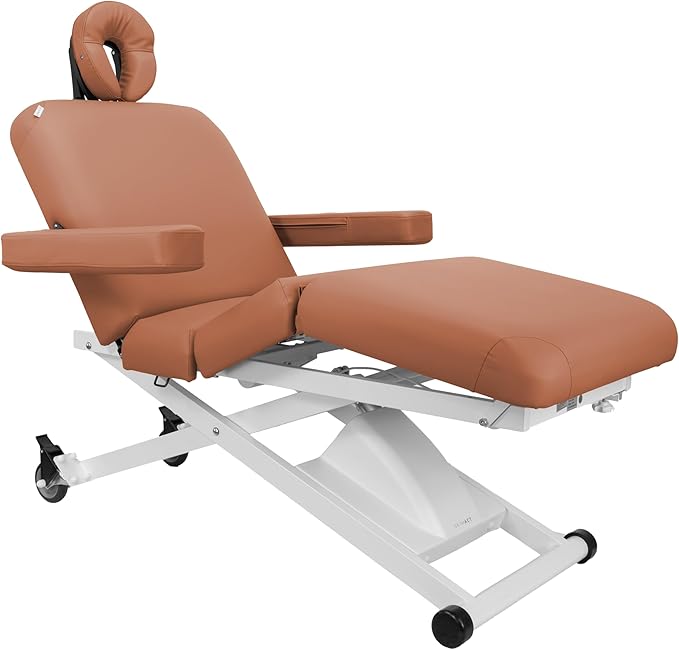SKINACT Cleo Electric Spa Treatment Table, Facial Massage Bed ADA Compliant (Camel)
