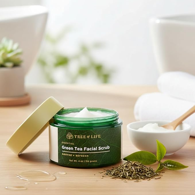 Tree of Life Beauty Exfoliating Facial Scrub with Antioxidants | Face Scrub with Green/White Tea Extract, 4 Oz