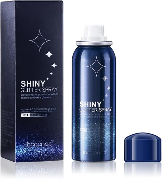 Body Glitter, Body Glitter Spray, Glitter Spray for Hair and Clothes, Quicking Drying and Long Lasting Shiny Glitter Hairspray for Stage, Music Festival Rave and Makeup Prom 2.11 Fl Oz
