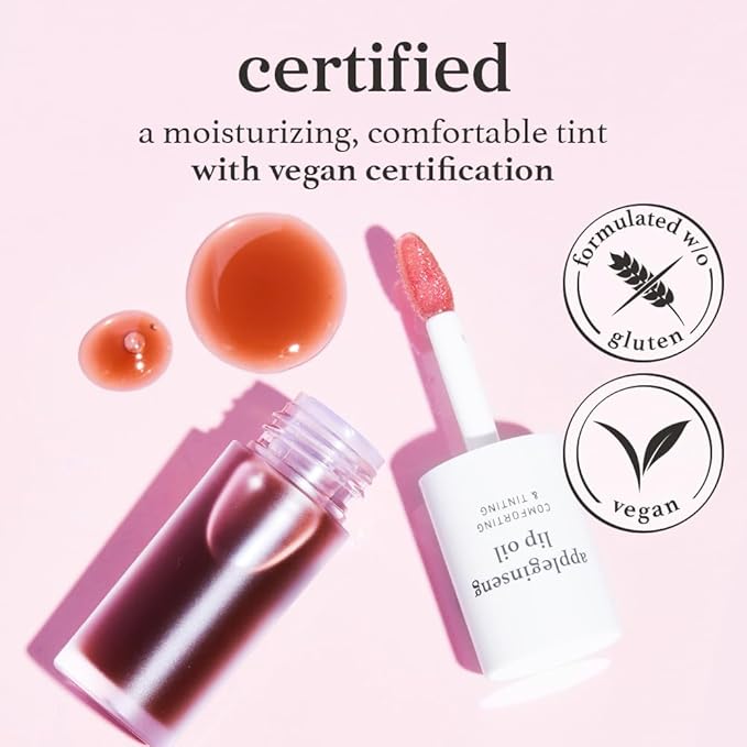 NOONI Korean Lip Oil - Appleginseng | Lip Stain, Gift, Long-Lasting, Moisturizing, Plumping, Revitalizing for Dry Lips, Waterproof, No Peel Off, Korean Lip Tint, Stocking Stuffers, 0.12 Fl Oz