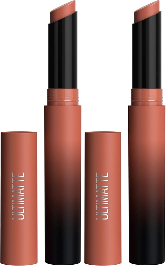 MAYBELLINE Color Sensational Ultimatte Matte Lipstick, Non-Drying, Intense Color Pigment, More Taupe, Rose Nude, 1 Count (Pack of 2)