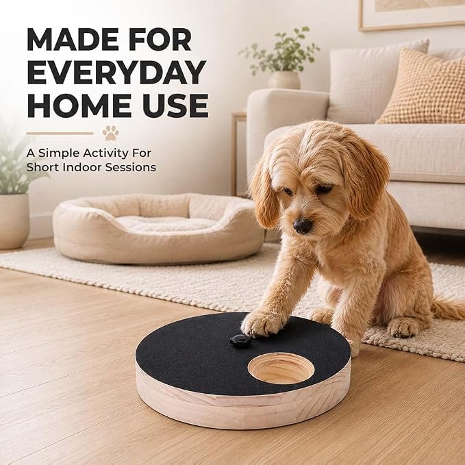 Wooden Rotating Dog Nail Scratch Board with Treat Dispenser