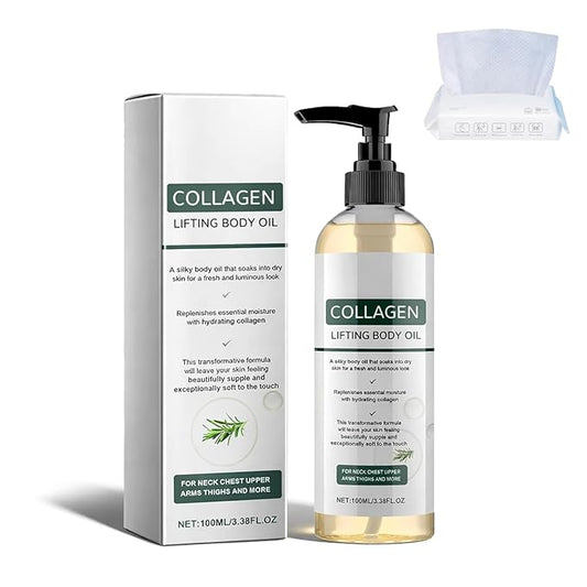 Orelvique Collagen Oil, Collagen Lifting Body Oil After Shower, Gentle Natural Formula Suitable for Sensitive Skin, Smooths the Appearance of Fine Lines and Wrinkles (1PCS)
