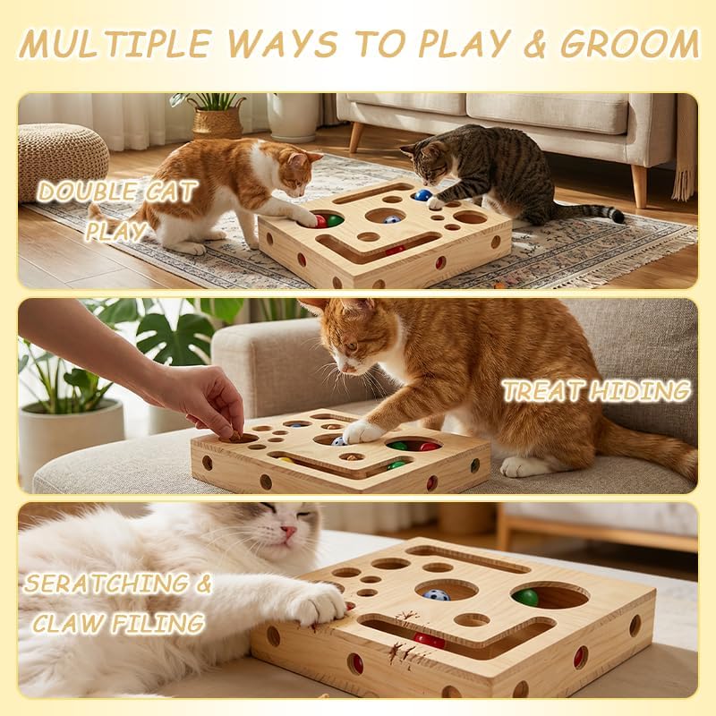 2026 New Cat Scratch Puzzle Enrichment Box, Cat Nail File Box with Sandpaper Inside, Toy Gift for a Cats that Hates Having Its Nails Trimmed, Stress-Free Alternative to Trimming Nails