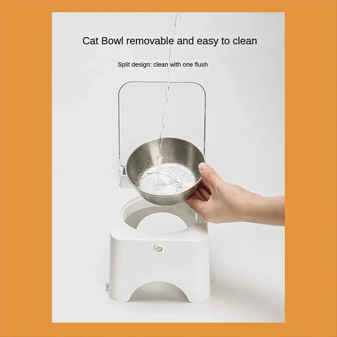 Cat Feeder Automatic, Dustproof Wireless Infrared Sensor Flip Top Kitten Food Bowl, Smart Cat Bowl with Infrared Sensor Automatic Lid, for Cats and Dogs Food Dispenser