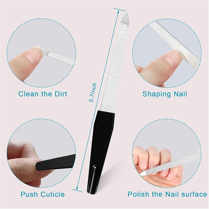 Nail Files and Buffers (10 Pack), Professional Durable Reusable Nail Buffer Block for Natural Nails, 600/3000 Fine Grit Double Sided Washable Nail Supplies Kit for Women Home Salon &Travel
