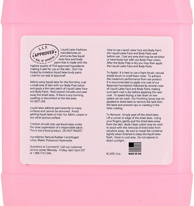 Ammonia Free Liquid Latex Body Paint - 32oz Fluorescent Pink