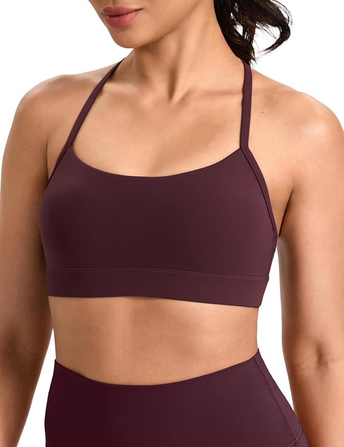 HeyNuts to Freest Womens Y Back Sports Bra, Spaghetti Strap Racerback Low Impact Workout Yoga Tops Padded A-C Cups *Updated