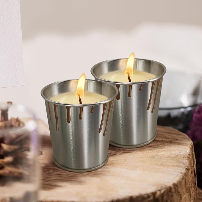 Summer Outdoor citronella Candles Made of Pure Lemongrass Essential Oil and Natural Soy Wax, Long-Lasting Burning, Indoor Bedroom, Kitchen, Garden, Terrace, Balcony, Camping (12 Packs)