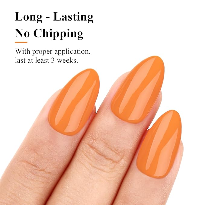 Imtiti Gel Nail Polish - 0.5 Fl Oz Creme Orange Gel Polish for DIY Nail Art Manicure Salon Kit