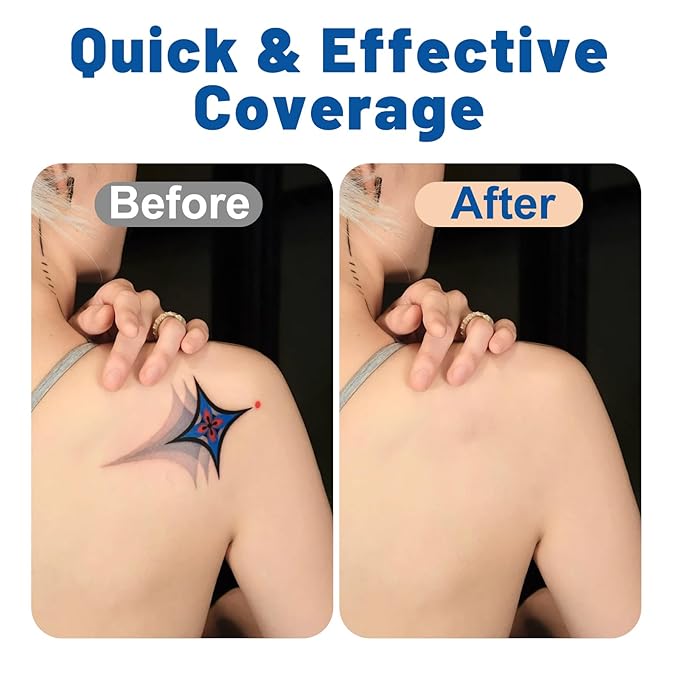 10 Pack Tattoo Cover Up Patchs,Invisible Waterproof Cover-up Skin Stickers for Tattoos Scars Bruises Birthmarks Concealer,0.02mm Ultra Thin Natural Looking,Flexible & Cuttable