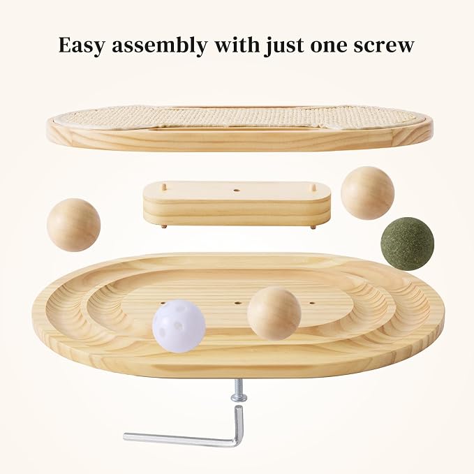 ZOMISIA Cat Scratcher with Ball Track Toy, Sisal Scratch Pad for Indoor Use