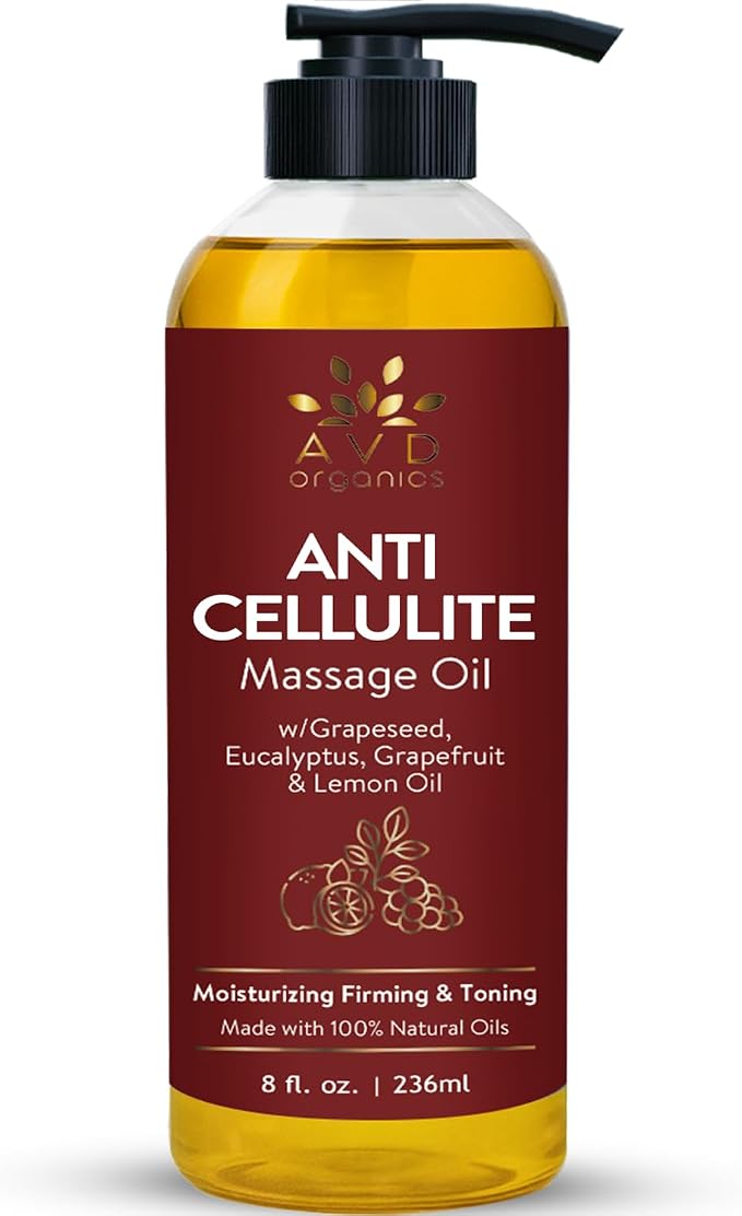 AVD Organics AntiCellulite Massage Oil 236 ml | Elevate Your Massage Rituals with This Oil Offering Deep Skin Nourishment and a Soothing Aromatic Touch| 8 fl.oz