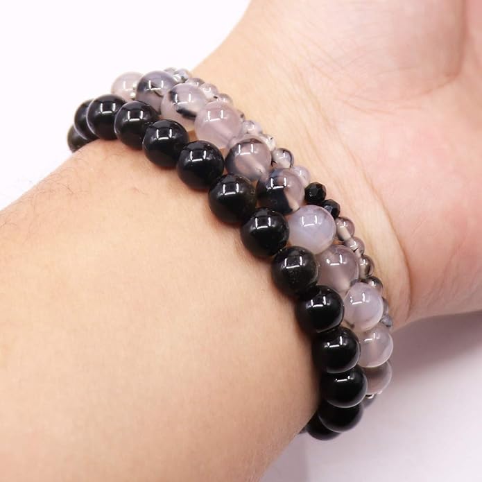 UEUC Tree of Life Yoga Healing Stone Bracelets,Multilayer Lotus Chakra Stone Reiki Bracelet Sets,Anxiety Crystal Natural Stone,for Women Stress Relief