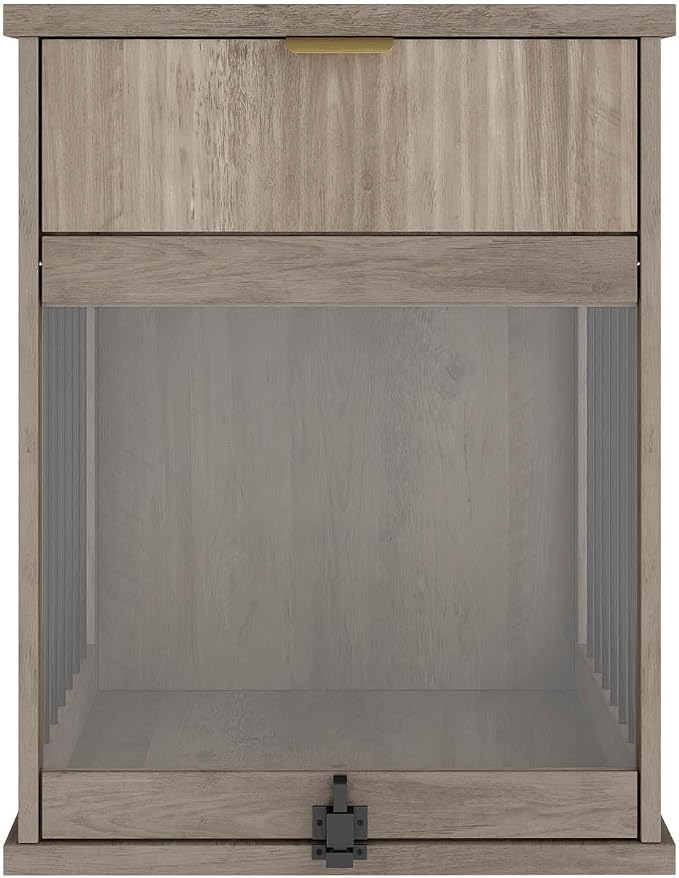 Dog Crate Furniture,Wooden Dog Kennel End Table,Gray Oak