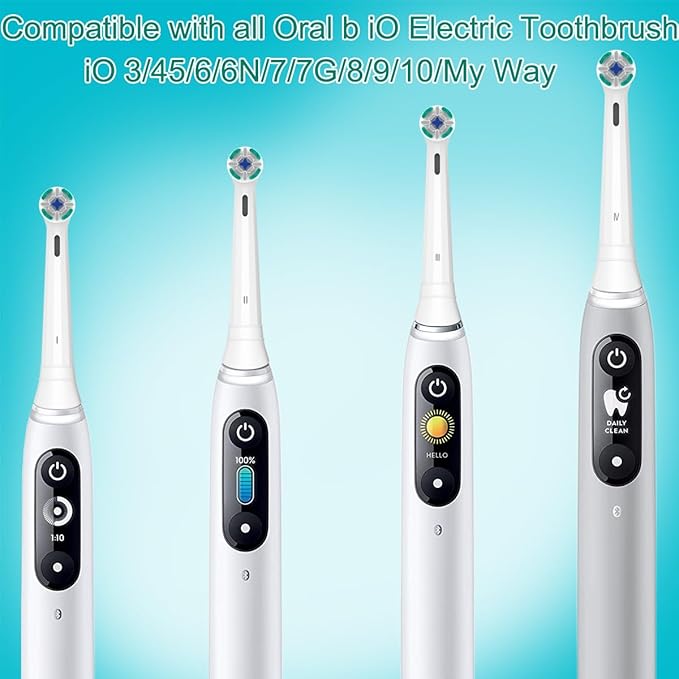 Replacement Heads Compatible with Oral B iO Electric Toothbrush, Soft Toothbrush Heads Fit for Oral-B iO 2/3/4/5/6/7/8/9/10 Series with Covers, White+Black 8pcs