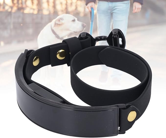 LED Dog Collar Smart DIY Screen Rechargeable Light Up Collar, Glowing Pet Necklace with APP Control, Luminous for Night Walking Safety, PU Leather Adjustable 25.6 Inch (Green Light)