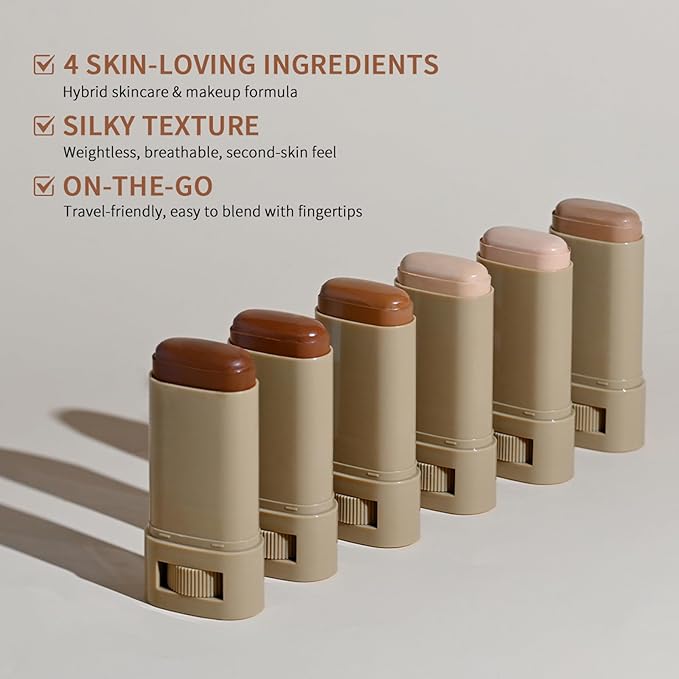 Beauty Balm Serum Boosted Skin Tint – Hydrating Tinted Moisturizer, Lightweight Solid Tinted Foundation Stick for Flawless, Sheer to Medium Coverage, Radiant & Dewy Finish, All-Day Wear (2#, 1)