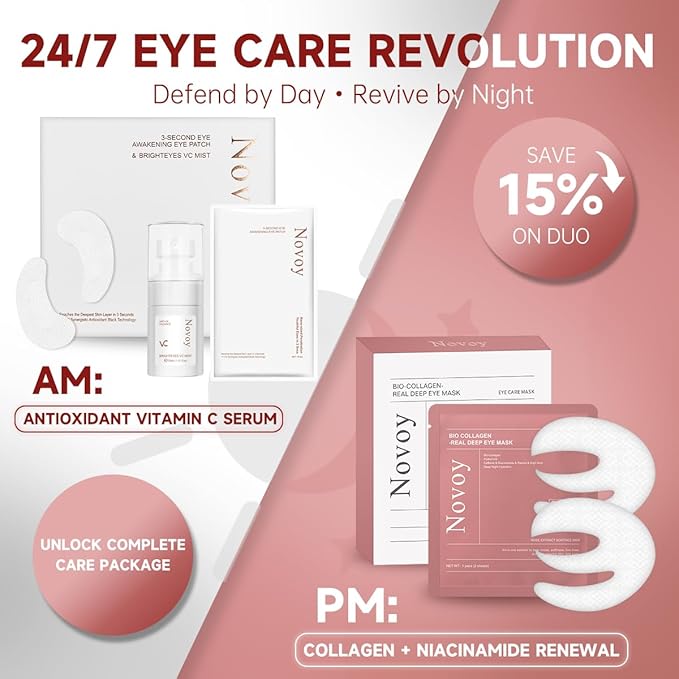 15 Pairs 3-Secs Melting Collagen Under Eye Patches with Vitamin C Serum, Under Eye Mask for Puffy eyes and Dark Circles | Retinol+Hyaluronic+Niacinamide+Ceramides,Korean Popular Eye Patches
