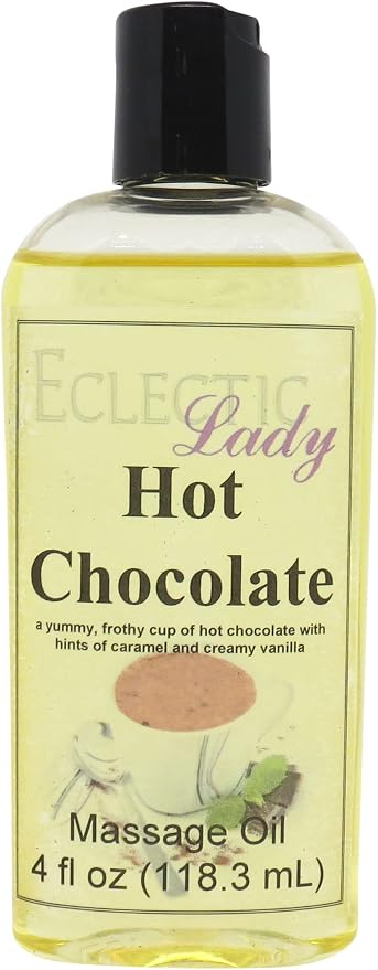Hot Chocolate Massage Oil, 4 oz, With Sweet Almond Oil and Jojoba Oil