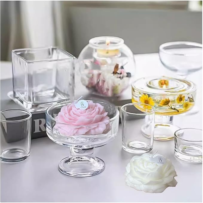 Peony Candles Gifts for Women, Soy Wax Aromatherapy Candle, Room Decor Cute Flower Shaped Scented Candles (White+Pink)