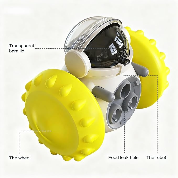 Interactive Dog Treat Dispenser for Slow Feeder (Yellow)