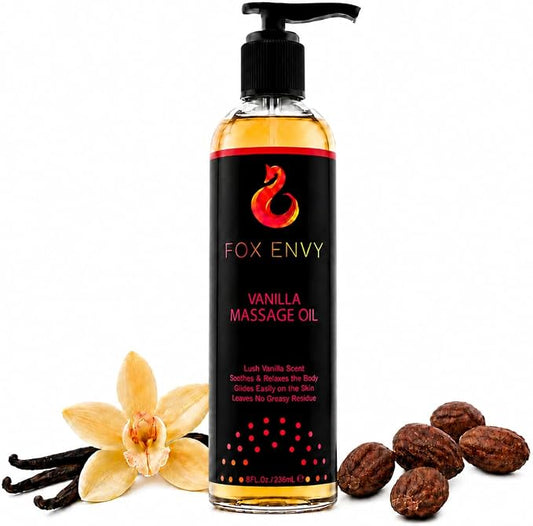 Body Massage Oil: Massage Oil for Massage Therapy, Premium Massaging Oil-Lush Vanilla Scent with Jojoba & Coconut, Therapeutic Oil 1Bottle, 8 fl oz