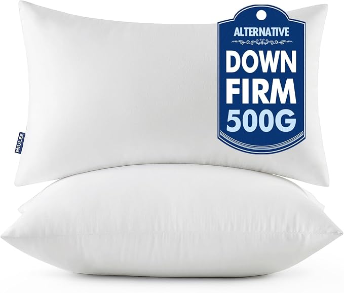 MIULEE 16x24 Throw Pillows Inserts 2 Pack, Decorative Pillows for Couch Bed | 100% Virgin Filling, Full and Fluffy, Lumbar, Back and Neck Support