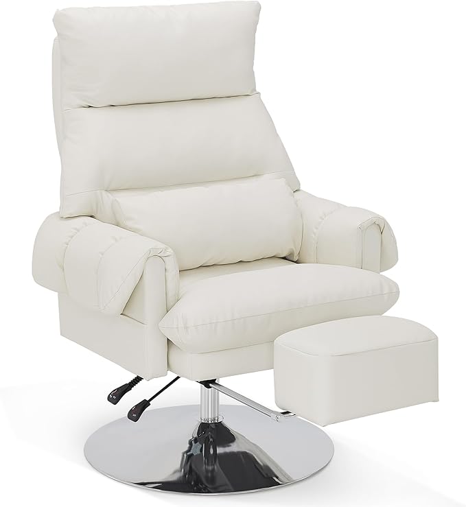 BarberPub Beauty Salon Chair with Lumbar Support, Adjustable Height, Swivel Reclining Esthetician Chair for Facial, Massage, Eyelash Extension, Tattoo 8105/8129 (Classic-Round Base, PU Leather)