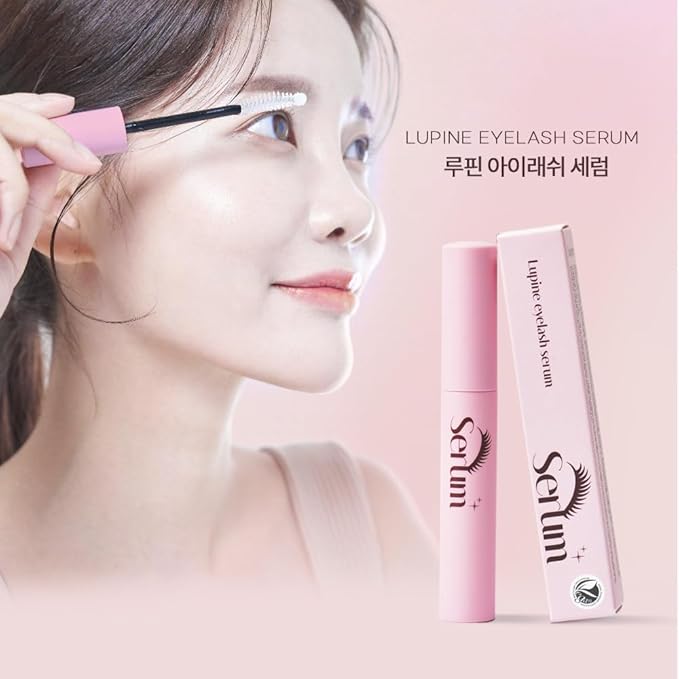 Lupine Eyelash Serum - Lash Growth Serum & Conditioner | Vegan Certified | Hypoallergenic | Korean Beauty for Longer, Fuller Lashes & Eyebrows