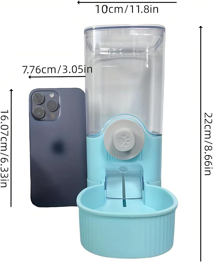 GPY Automatic Hanging Gravity Pet Feeder and Water Dispenser Set | Automatic Rabbit Bunny Feeder and Guinea Pig Water Bottle Water Dispenser for Dogs Cats Pets Animals Large Capacity (Blue)