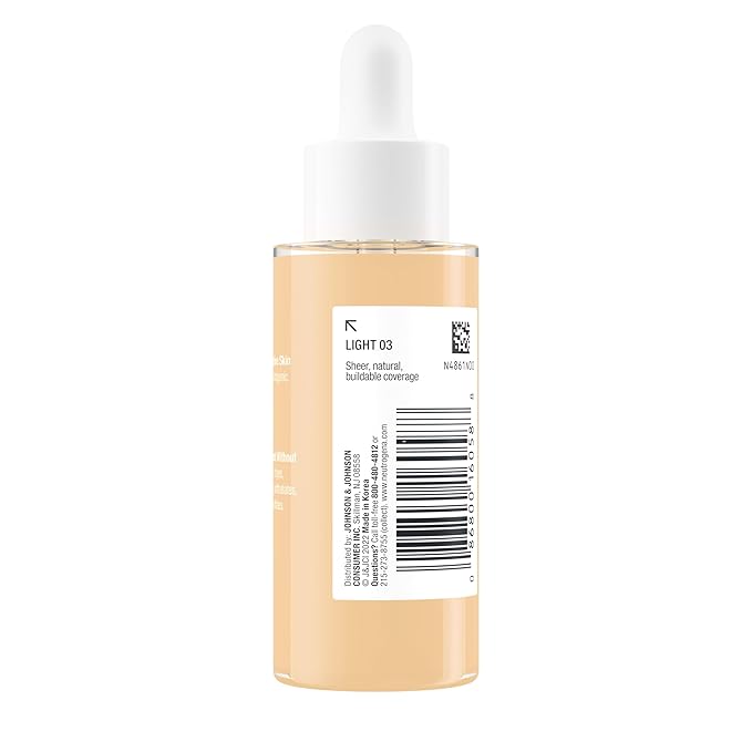 Neutrogena Healthy Skin Sensitive Skin Serum Foundation with Pro-Vitamin B5, Color Correcting & Pore Minimizing Liquid Foundation & Face Serum, Buildable Coverage, Light 03, 1 oz
