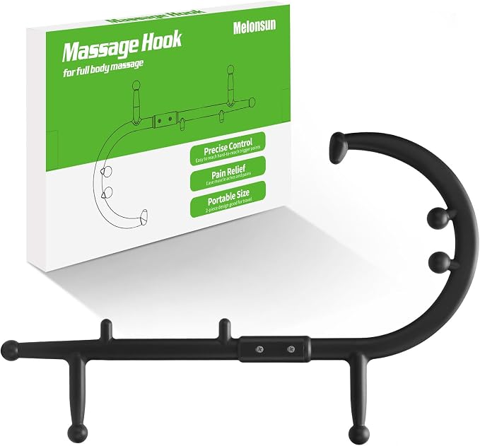 Trigger Point Massage Cane for Back Neck Shoulder and Full Body Deep Tissue Massage Hook for Muscle Knots, Ergonomic Self Massage Tool for Hard-to-Reach Areas, Lightweight Portable, FSA-HSA Eligible
