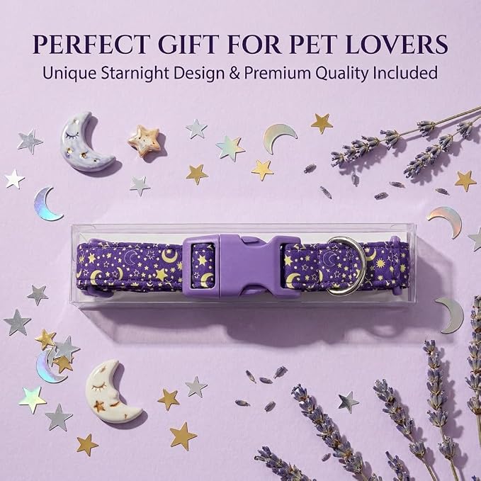 Cute Dog Collar, Moon Dog Collar for Large Dogs, L