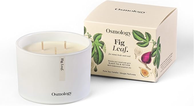Fig Leaf Aromatherapy Candle – Fig, Coconut & Cedarwood Scented Candle, Plant-Based Wax, 15.8 oz, 60 Hour Burn Time, Fresh & Relaxing Candle