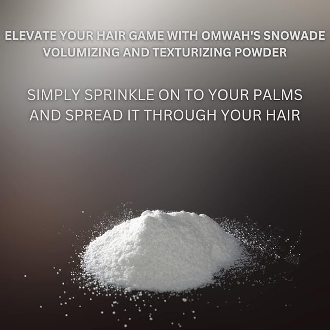 OMWAH SNOWADE Hair Styling Powder (25g) - All Natural Look Mens Hair Powder - Adds Volume and Texture - No Oil or Greasy Residue