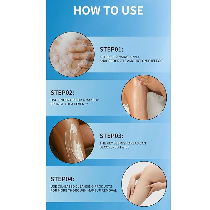 Leg Makeup Concealer Cream – Waterproof Body Foundation for Legs, Arms & Body – Full Coverage, Long Lasting, Natural Radiant Finish for Fair Skin – 100g