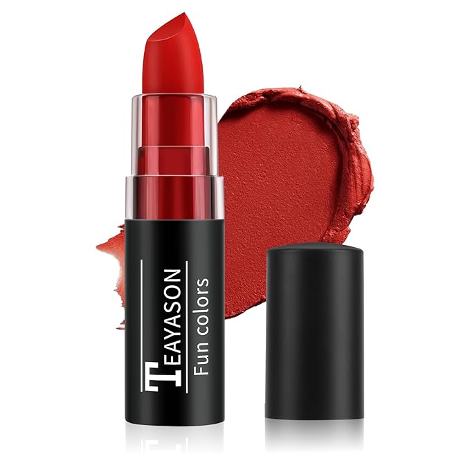 Red Face Body Paint Stick, Matte Lipstick Eye Black Stick Face-Paint Make Up, Long Lasting Waterproof Red Makeup for Halloween Zombie Clown Vampire Joker Devil Costume Cosplay Makeup