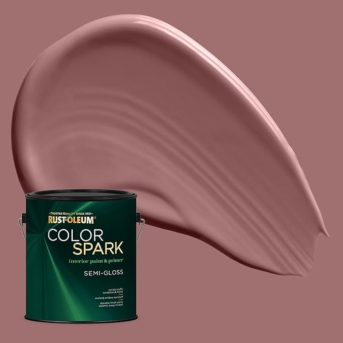 Rust-Oleum Color Spark Interior Paint and Primer in One, Semi-Gloss, Blush at Dusk, 1 Gallon