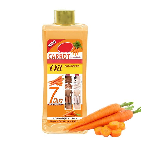 1000ml Carrot Oil for Skin Brightening - Organic Carrot Oil for Face - Soft 7 Body Oil, Moisturizing