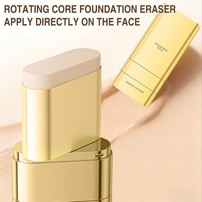 Luminous Dual-Ended Concealer Foundation Stick,Korean 3-in-1 Foundation Stick with Concealer & Brush,Double Head Foundations Make up Sticks,Full Coverage Korean Makeup Skin Tint(#02 Skin Tone)