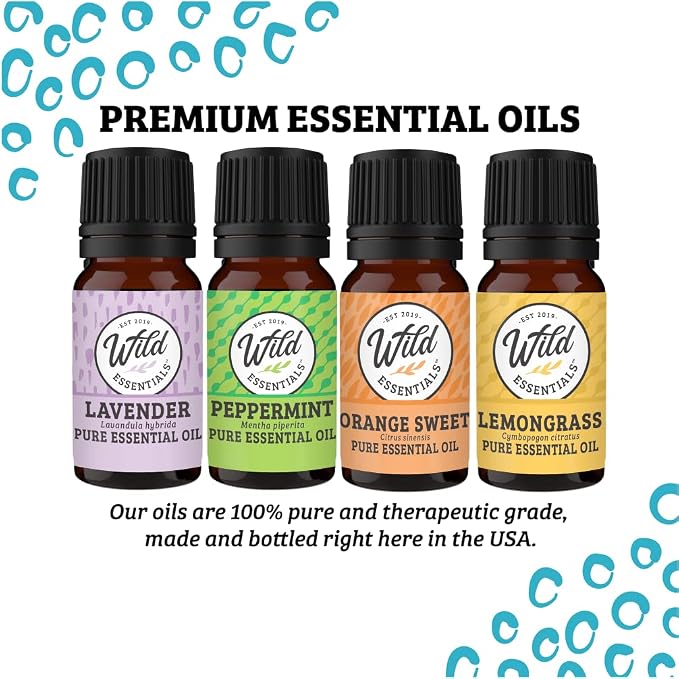 Wild Essentials Dog Paw Necklace Essential Oil Diffuser Kit with Lavender, Lemongrass, Peppermint, Orange Oils, 12 Refill Pads, Calming Aromatherapy Gift Set, Customizable Color Changing, Perfume