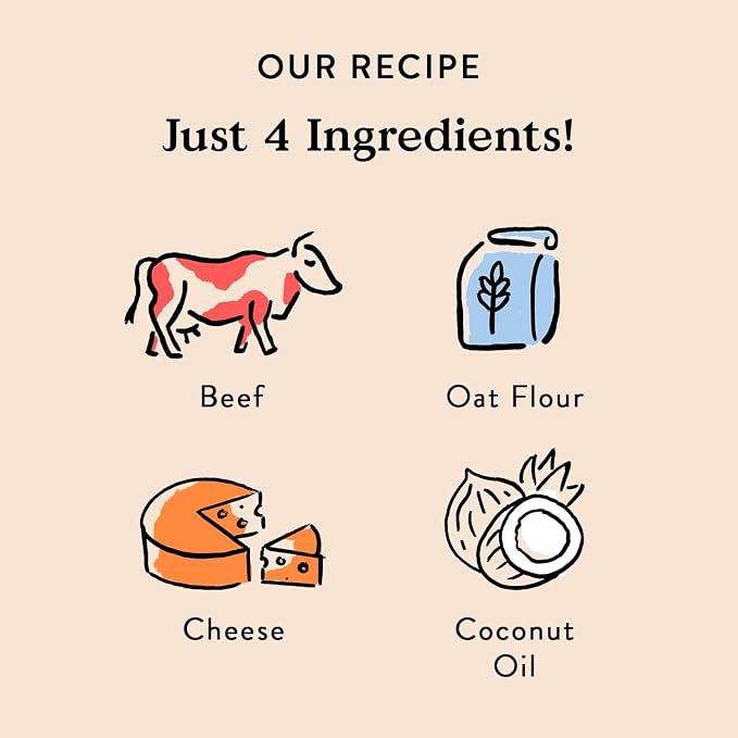 Bocce's Bakery Say Moo Flavor Crunchy Biscuits Dog Treats, 5 oz | Oven Baked, Wheat-Free Everyday Dog Treat Biscuits - Made with Real, Limited Ingredients and Baked in The USA