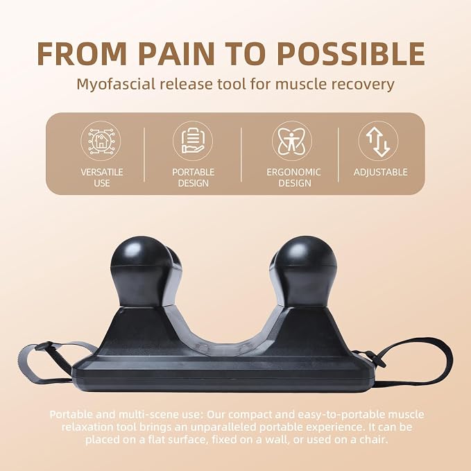 Psoas Release Tool - 3-in-1 Massage Tool - Psoas Muscle Release Tool Flexor, Back, Glute, Iliacus, and Neck Pain Trigger Point and Myofascial Release Tool - Night Black [Patent Pending]
