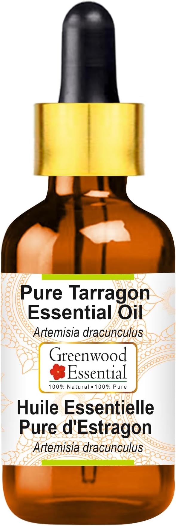 Greenwood Essential Pure Tarragon Essential Oil (Artemisia Dracunculus) with Glass Dropper Steam Distilled 30ml (1 oz)