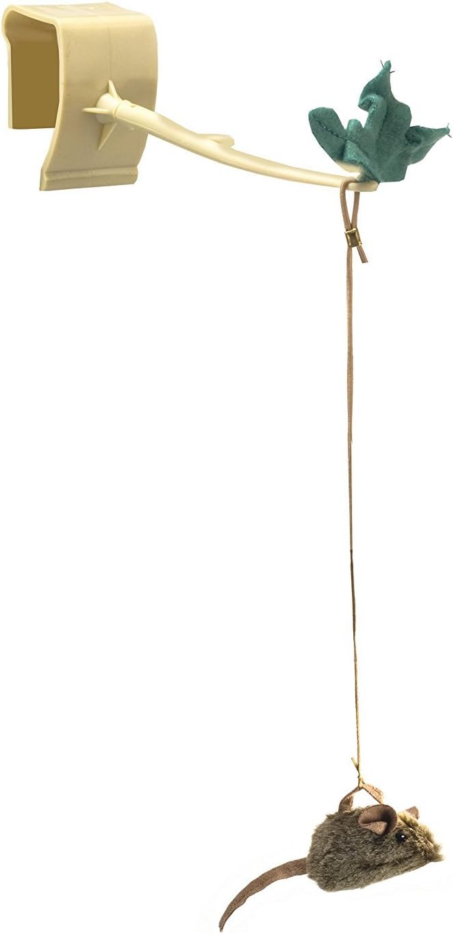 OurPets Play-N-Squeak Batting Practice Cat Toy, Real Mouse Sound Inside | Real Mouse Sound, Catnip to Entice Hunting Instincts, 4.5 x 1.6 x 7.8 In