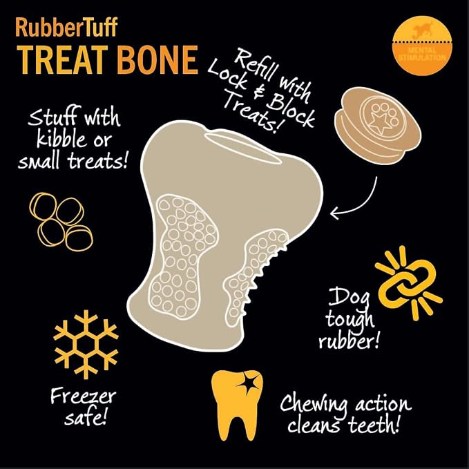 Starmark RubberTuff Treat Bone Large Dog Toy