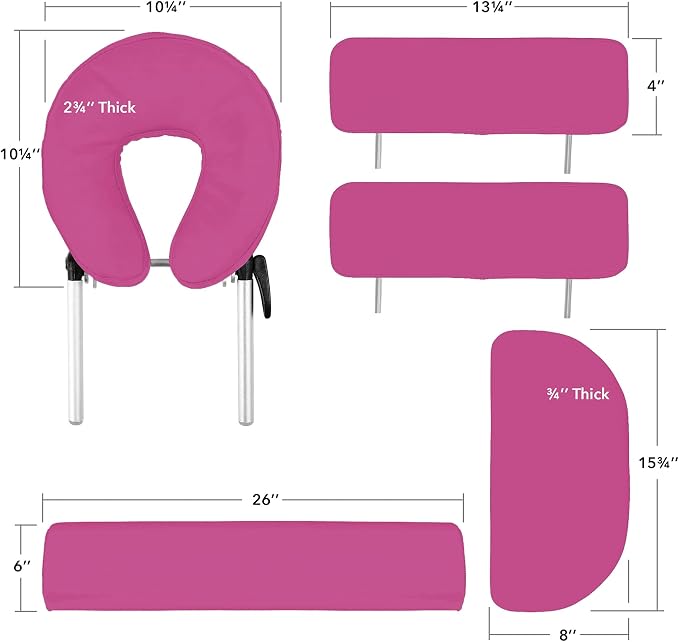 Saloniture Professional Portable Massage Table with Backrest - Hot Pink